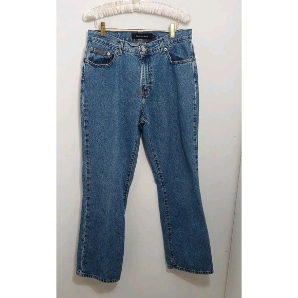 Calvin Klein Women's Size 12 Jeans Bootcut Double Stone Wash Heel Drag - Picture 2 of 13